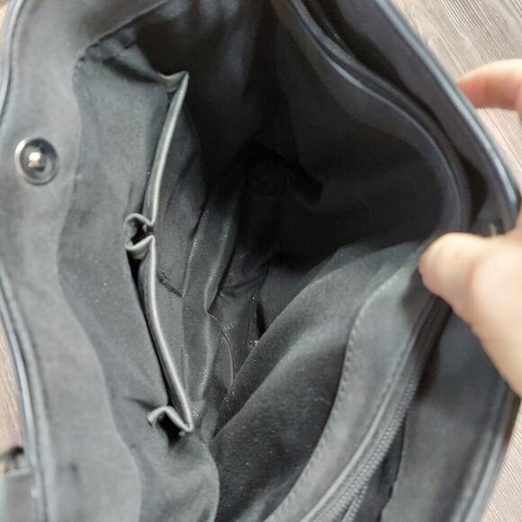 ☆☆SOLD☆☆ Rosetti Dark Gray Faux Leather Double Strap Shoulder Bag - Picture 8 of 11